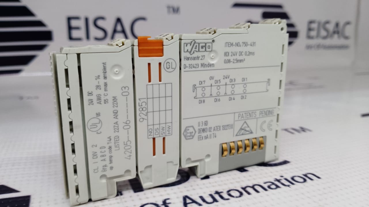WAGO 750-431 Digital Input Module 8-Channel 24V DC 0.2ms High-Speed USED