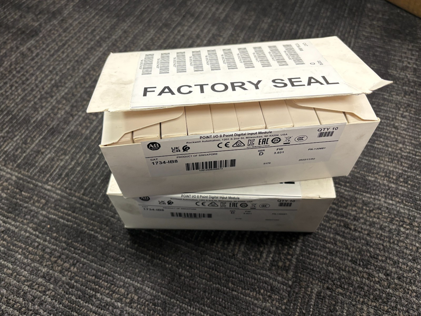 Allen-Bradley 1734-IB8 POINT I/O 8-Pt Digital Input Module QTY 10 Box Series D N