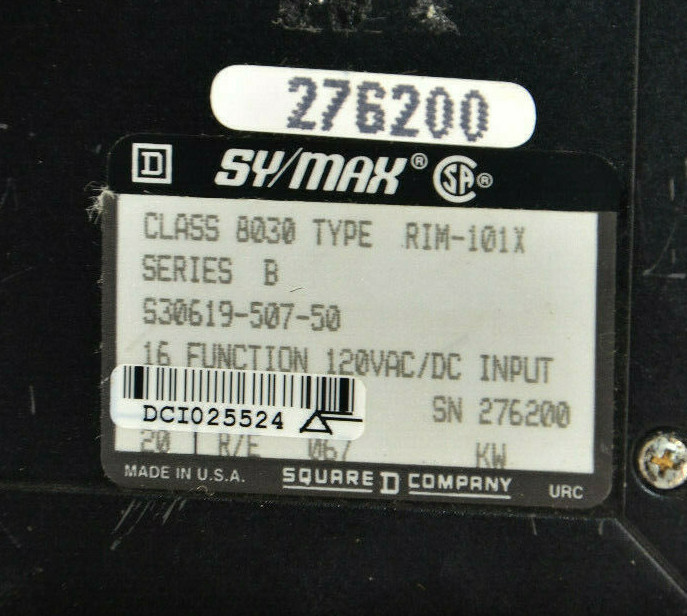 8030-RIM-101X-B Square D 120VAC 16PT Input Sy/Max –SA