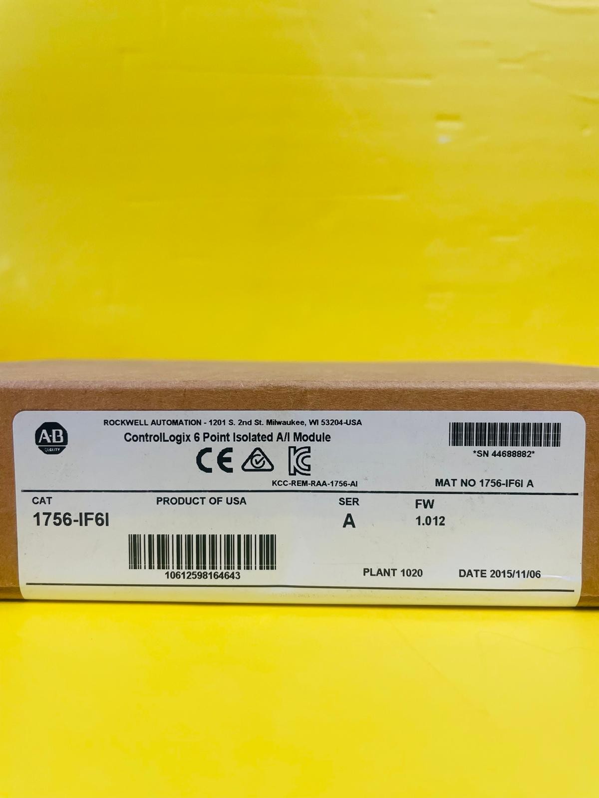 Allen Bradley 1756-IF6I Ser A ControlLogix 6 Point Isolated A/I Module 1756IF6I