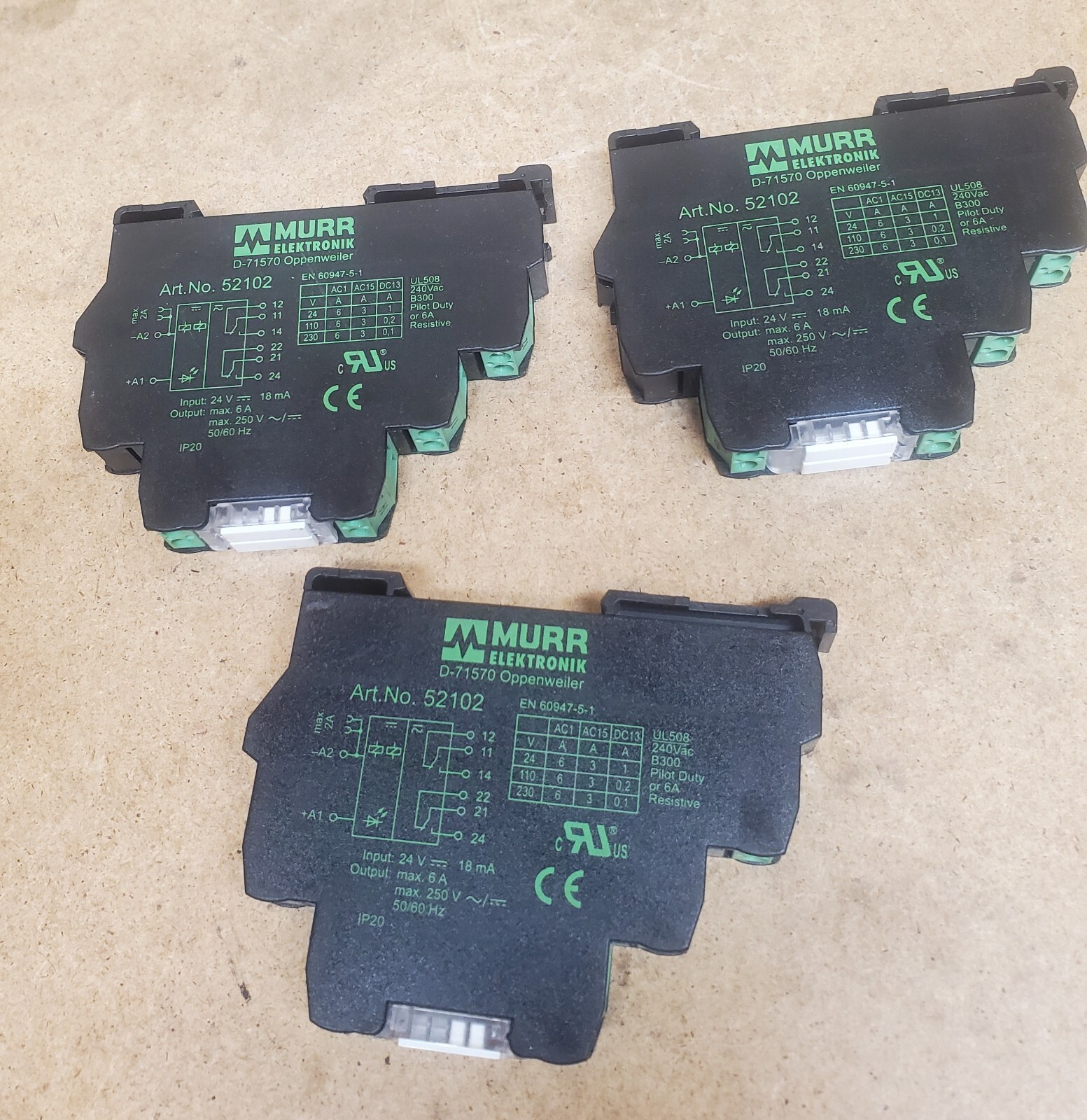 Murr Elektronik 52102 Relay. Lot of 2