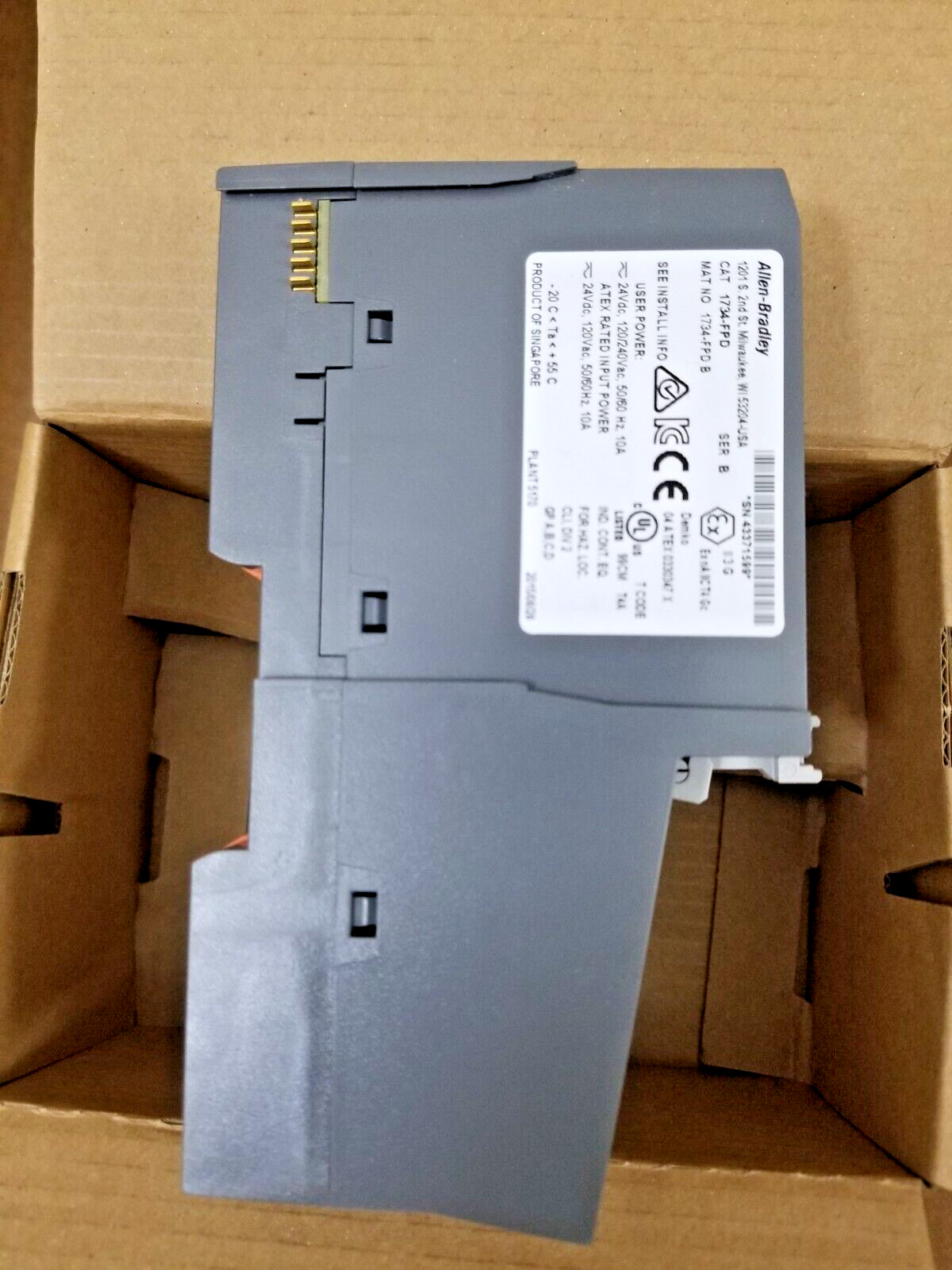 Surplus NEW IN BOX Allen Bradley 1734-FPD/B Field Potential Distributor 24V/240V
