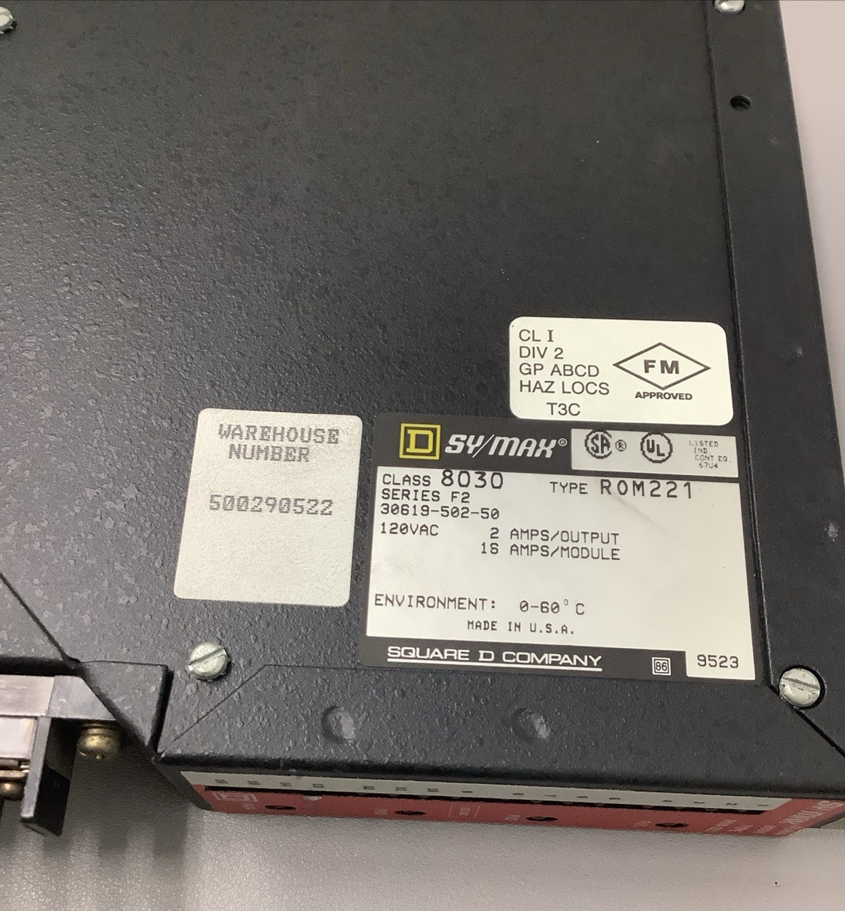 Lot of 2 Square D SY/MAX 8030 ROM-221 Output Module 30619-502-50 120VAC (b526)