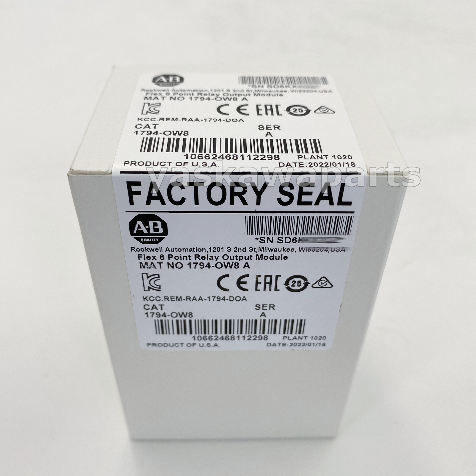 Allen Bradley 1794-OW8 Ser A Flex 8 Point Relay Output Module New Factory Sealed