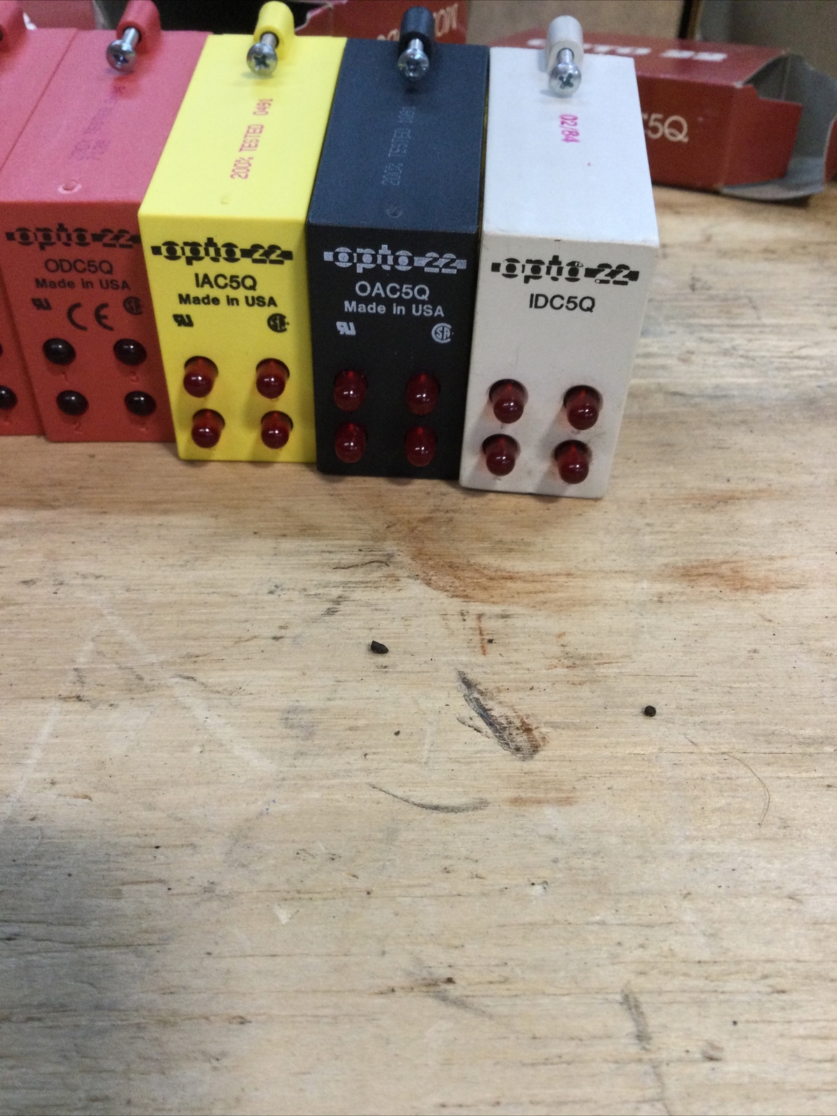Lot of 8 OPTO 22 models ODC5Q-IAC5Q-OAC5Q-IDC5Q