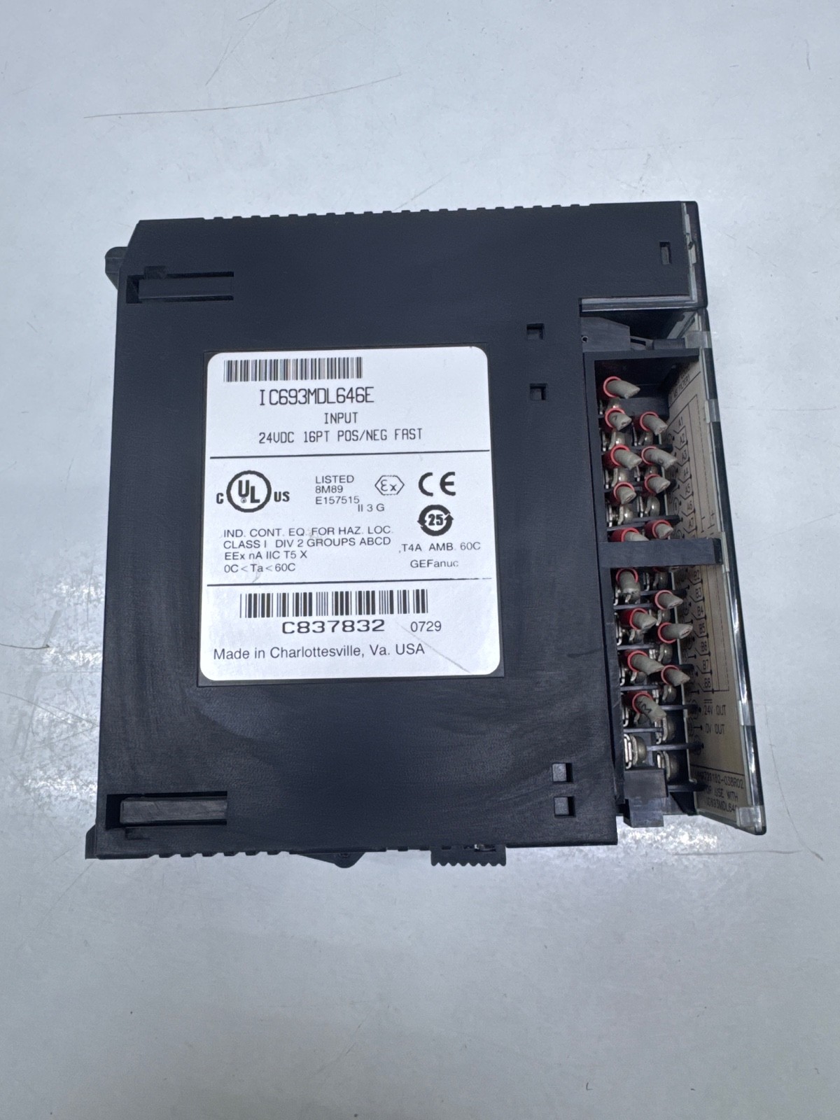LOT OF 2 PCs GE Fanuc IC693MDL646E 24 VDC 16PT POS/NEG FAST Input Module
