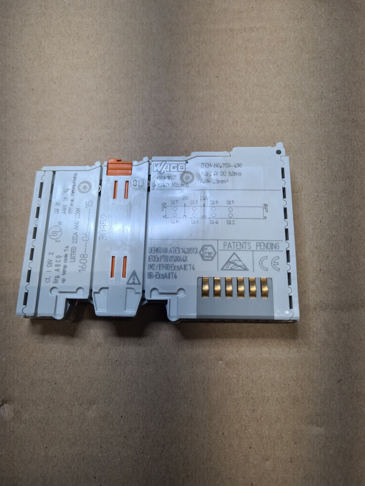 Wago 750-430 8-Channel Digital Input Module 24VDC 3ms 8DI I/O