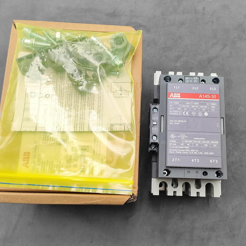 New Coil Contactor A145-30-11-84 for ABB 3P 110-120V A145-30-11-84