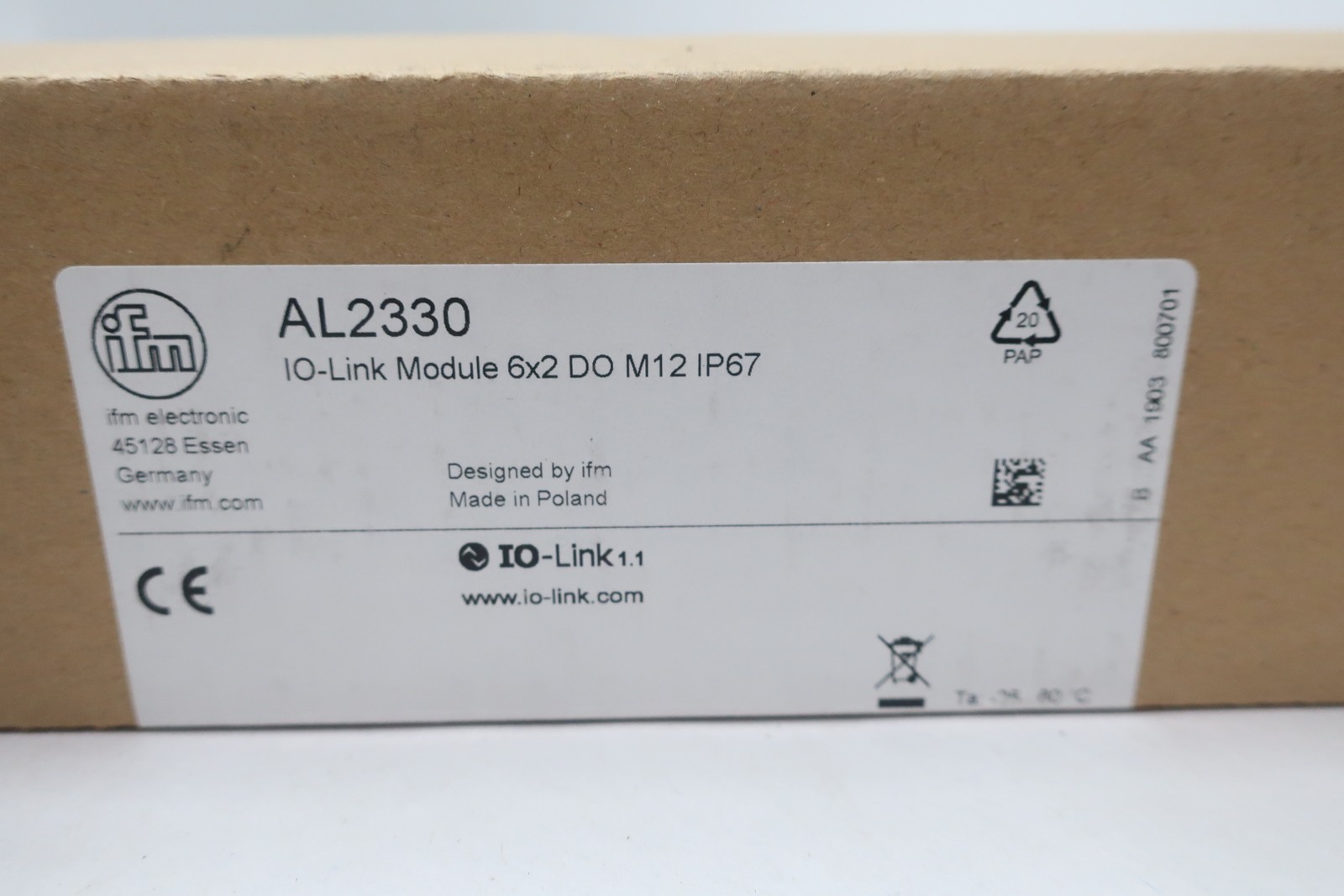 Ifm Efector AL2330 I/o Link Module 6×2 Do M12 Ip67 18-30v-dc