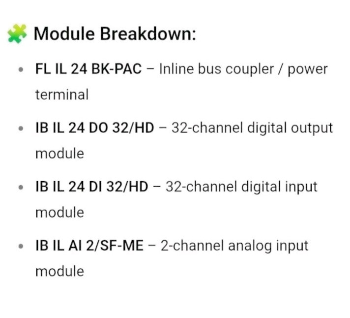 Phoenix Contact FL IL 24 BK-PACN + IB IL 24 (DO 32/HD+DI 32/ HD+A12/SF-ME)-USED