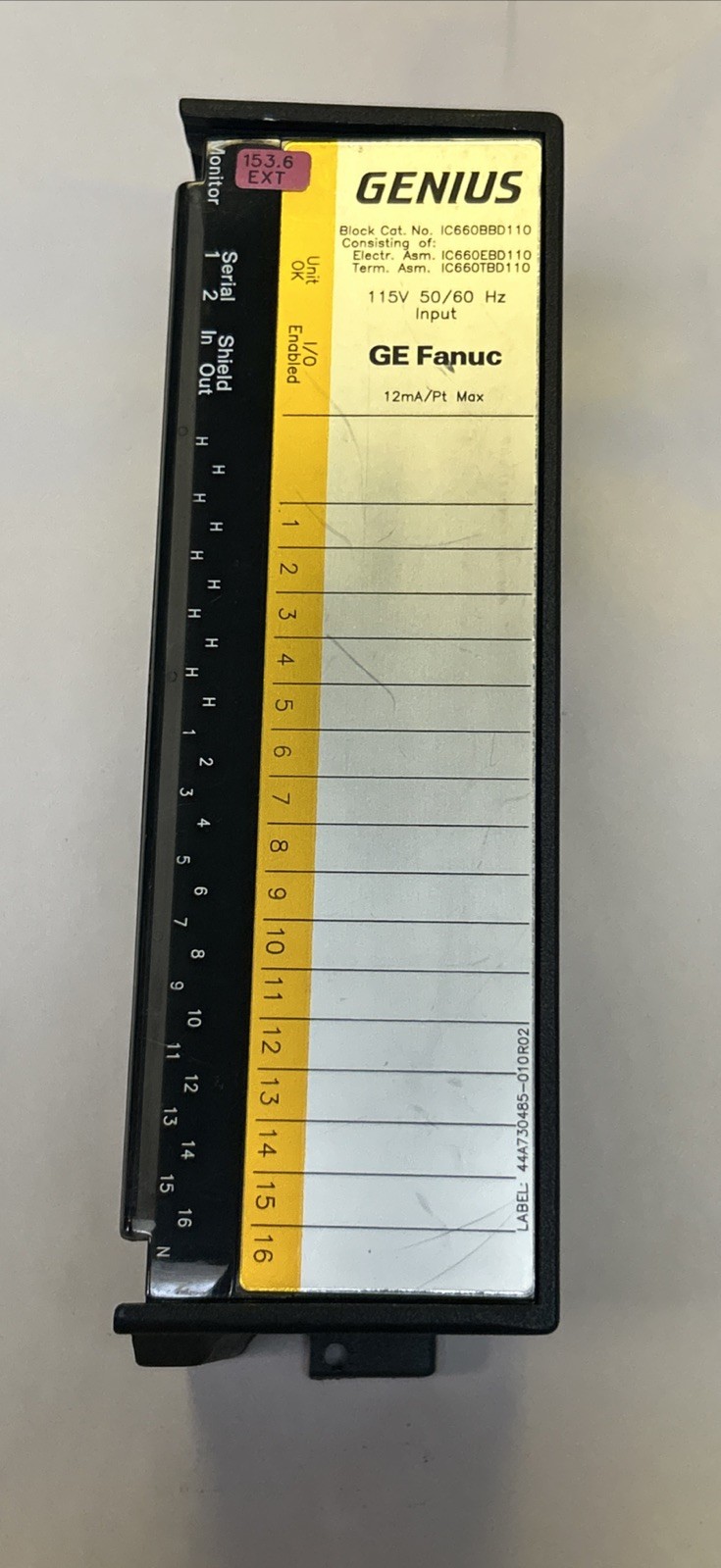 GE FANUC,IC660EBD110,GENIUS BLOCK I/O MODULE 115V