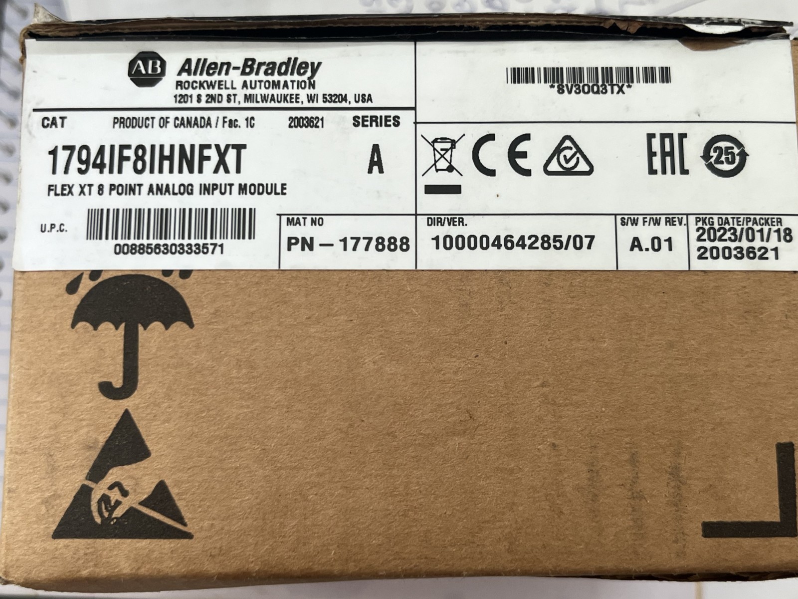 SURPLUS Allen Bradley 1794-IF8IHNFXT Digital Output Module 2023