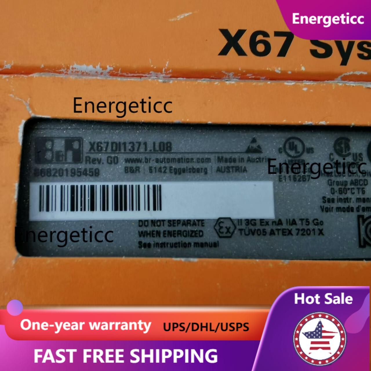 US Free TAX B&R X67DI1371.L08 X67 digital input module, 16 inputs, 24 VDC, sink