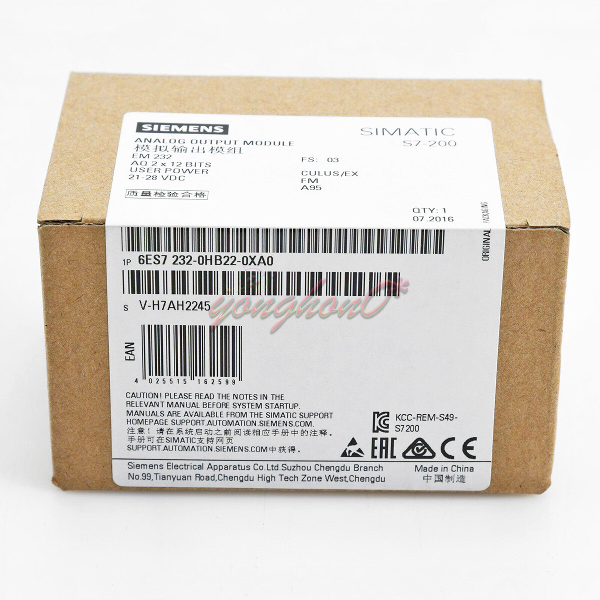 1PC New Siemens 6ES7232-0HB22-0XA0 Analog output 6ES7 232-0HB22-0XA0