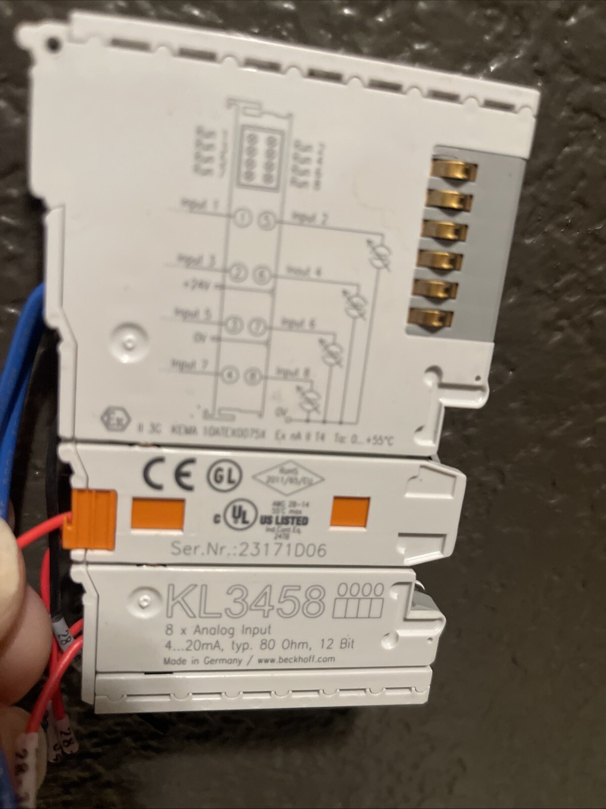 BECKHOFF KL3458 BUS TERMINAL 8 CHANNEL ANALOG INPUT