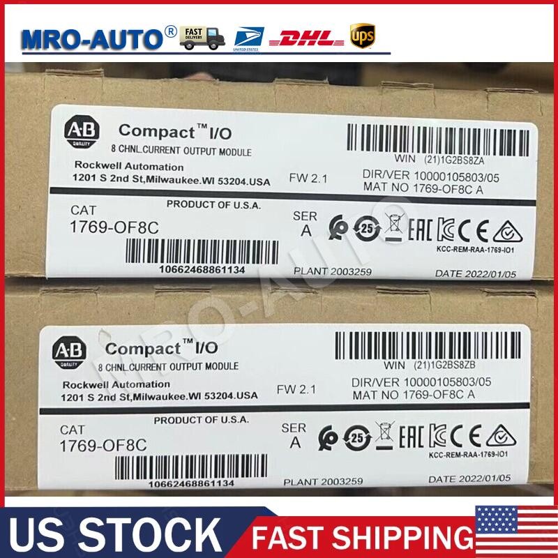 AB 1769-OF8C /A CompactLogix 8 Pt A/O Current Module 1769OF8C US Free Tax