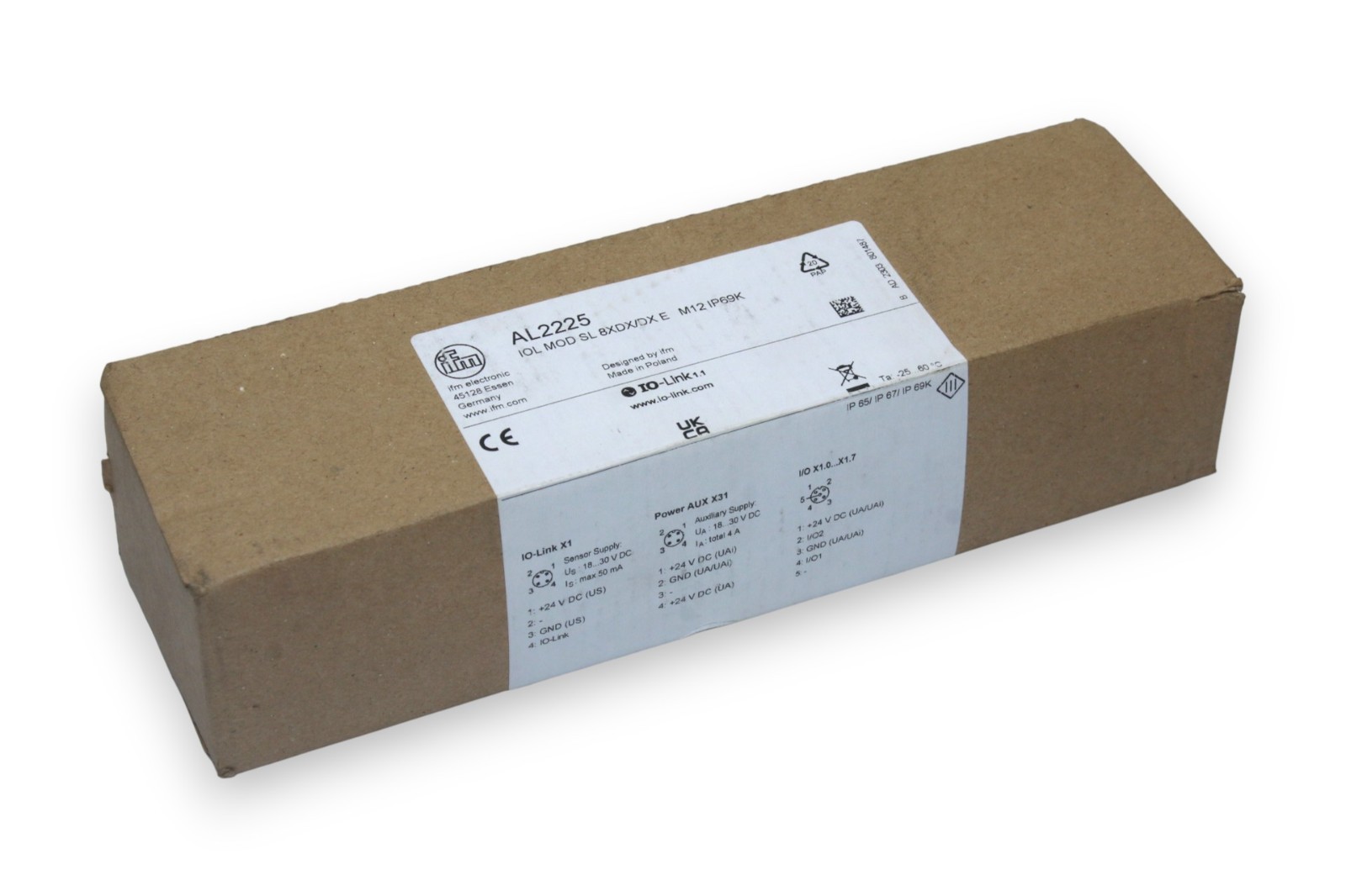 IFM AL2225 INPUT/OUTPUT MODULE IOL MOD SL 8XDX/DX E M12 IP69K