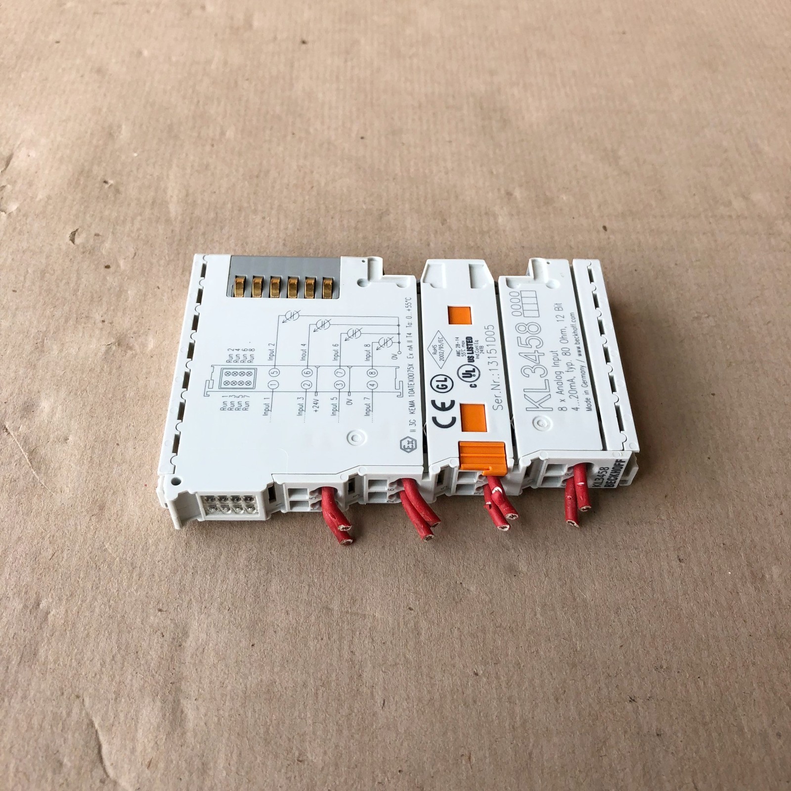 BECKHOFF KL3458 BUS TERMINAL 8-CHANNEL ANALOG INPUT MODULE