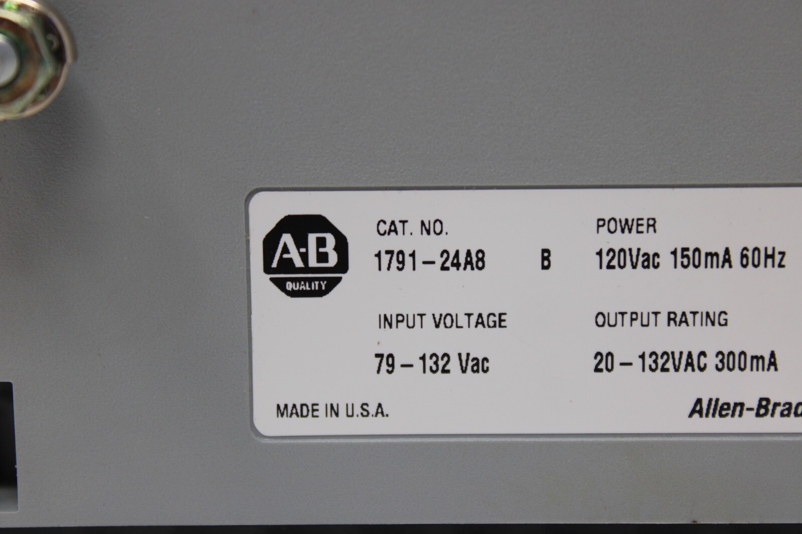 Allen Bradley 1791-24A8 Block I/O Module *Tested*