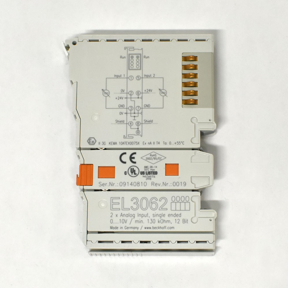 Beckhoff EL3062 EtherCAT Analog Input Terminal 2-Channel 0-10VDC Input Module