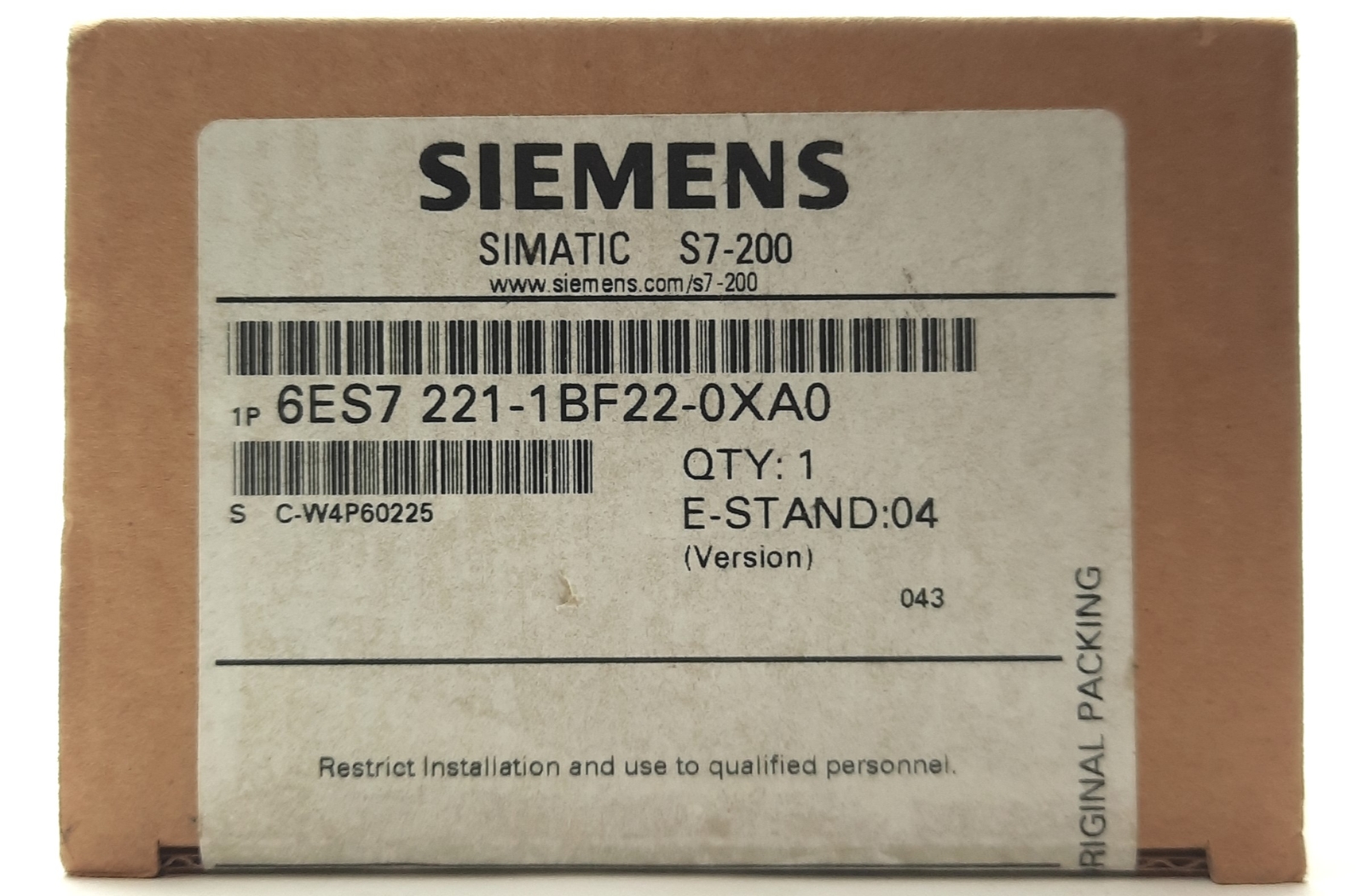 Siemens 6ES7 221-1BF22-0XA0 S7-200 SIMATIC Digital Input Module, 8-Point, 24VDC