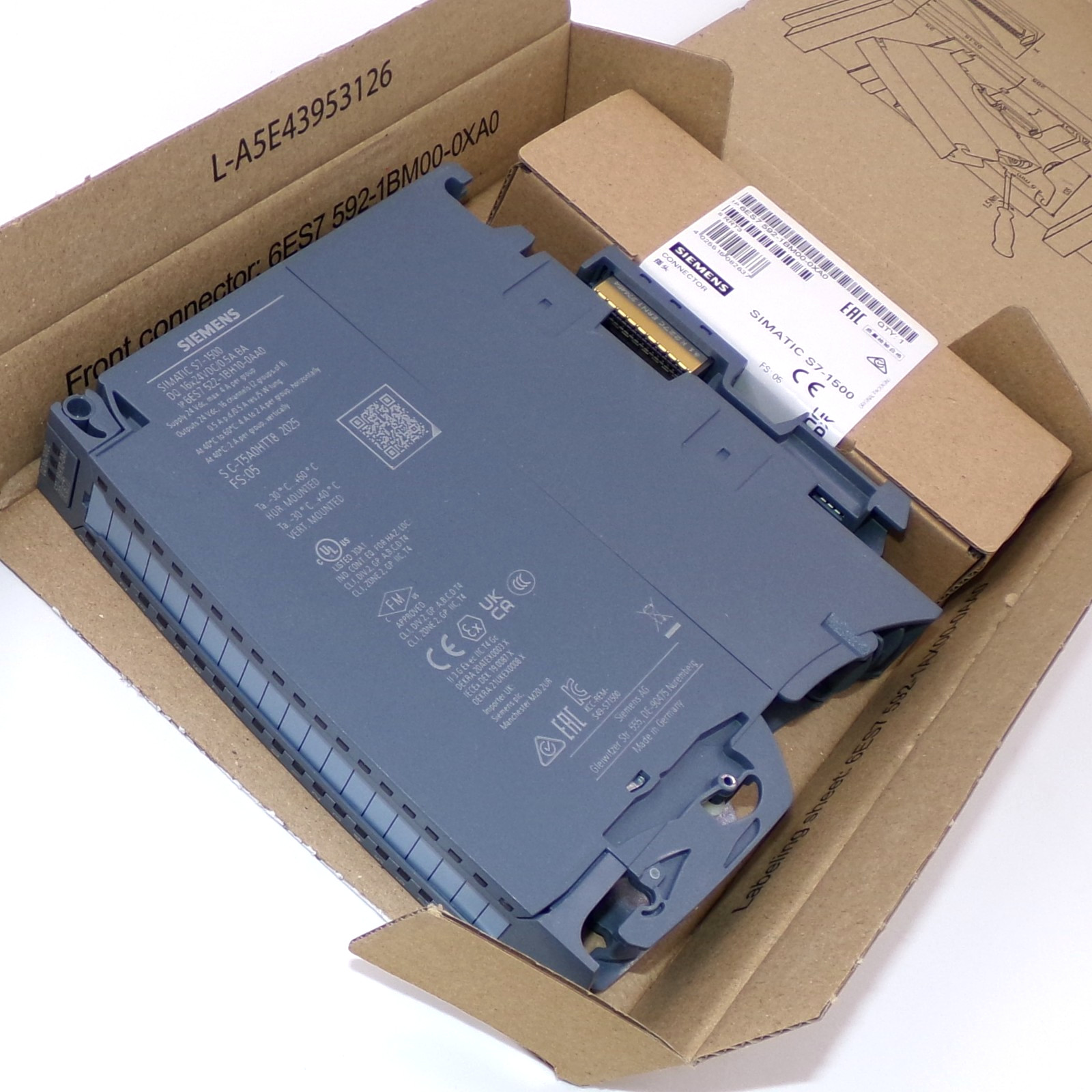 Siemens SIMATIC S7-1500 16x24VDC Digital Output Module 6ES7522-1BH10-0AA0