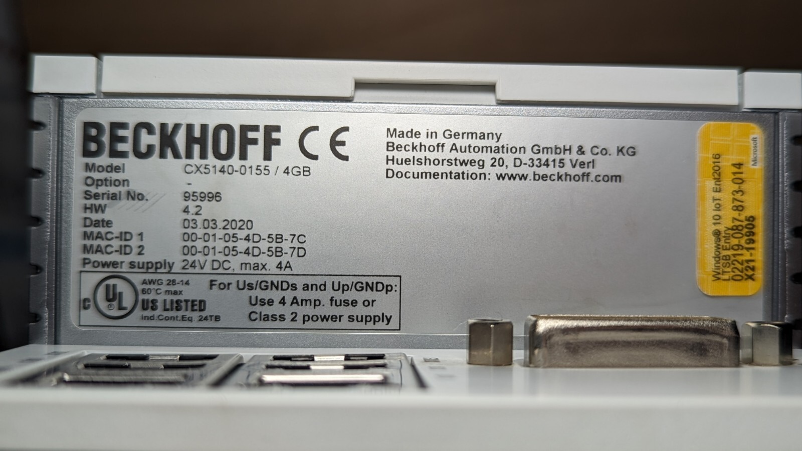 CX5140-0155 BECKHOFF plc controller 4GB Plus Beckhoff EK1122 And BECKHOFF ES2004