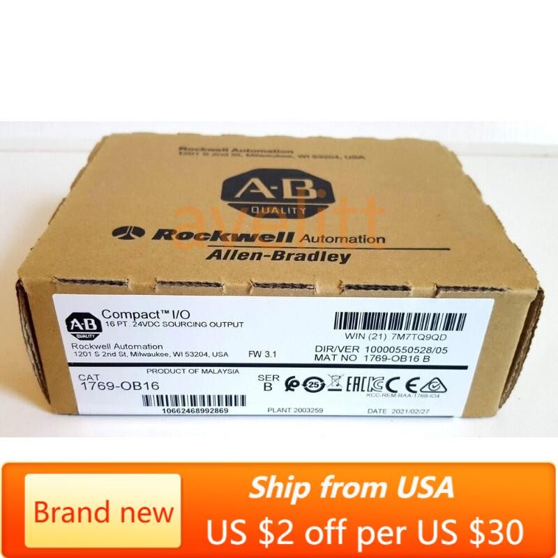 New Allen Bradley 1769-OB16 Output Module CompactLogix 16pt 24VDC US Stock