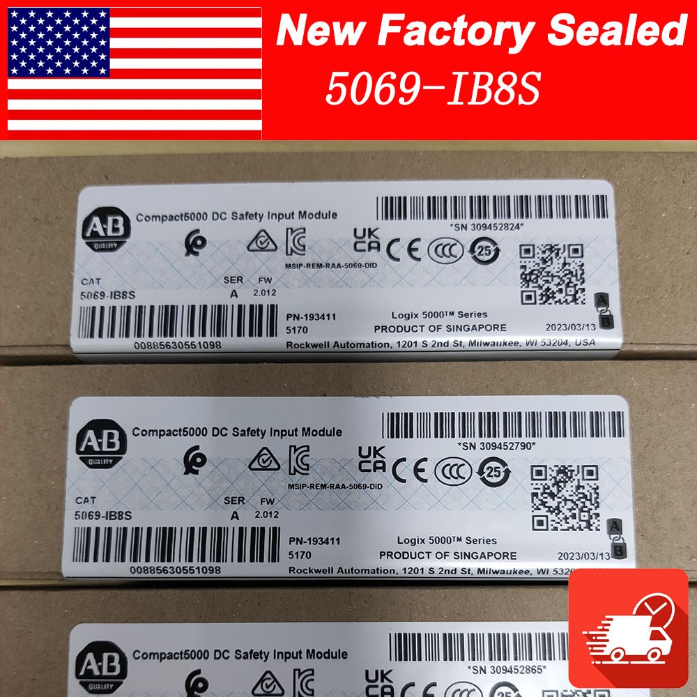 AB 5069-IB8S Safety Input Module 24VDC Free Shipping