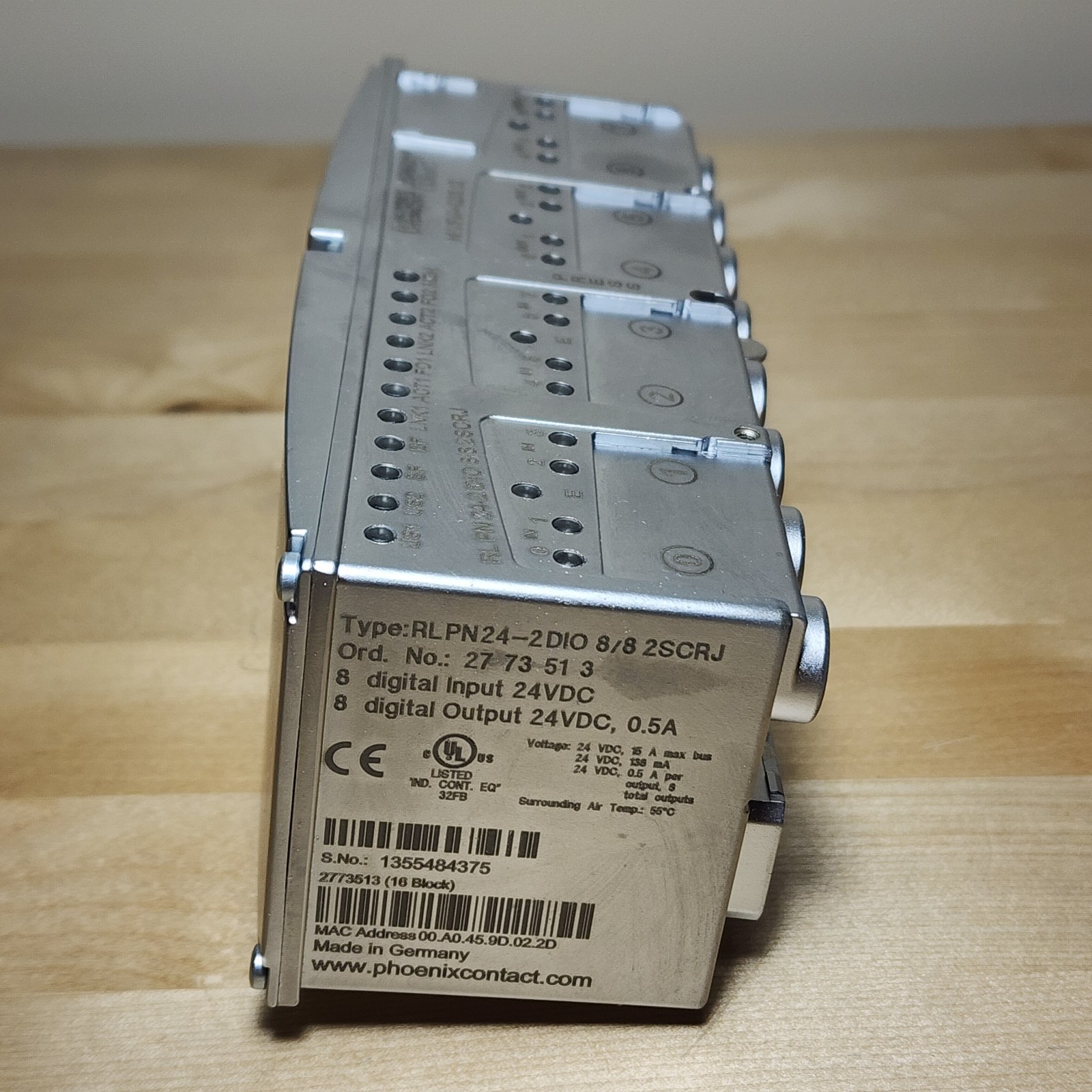 Phoenix Contact 2773513 RL PN 24-2 DIO 8/8 2SCRJ PROFINET Distributed I/O Module