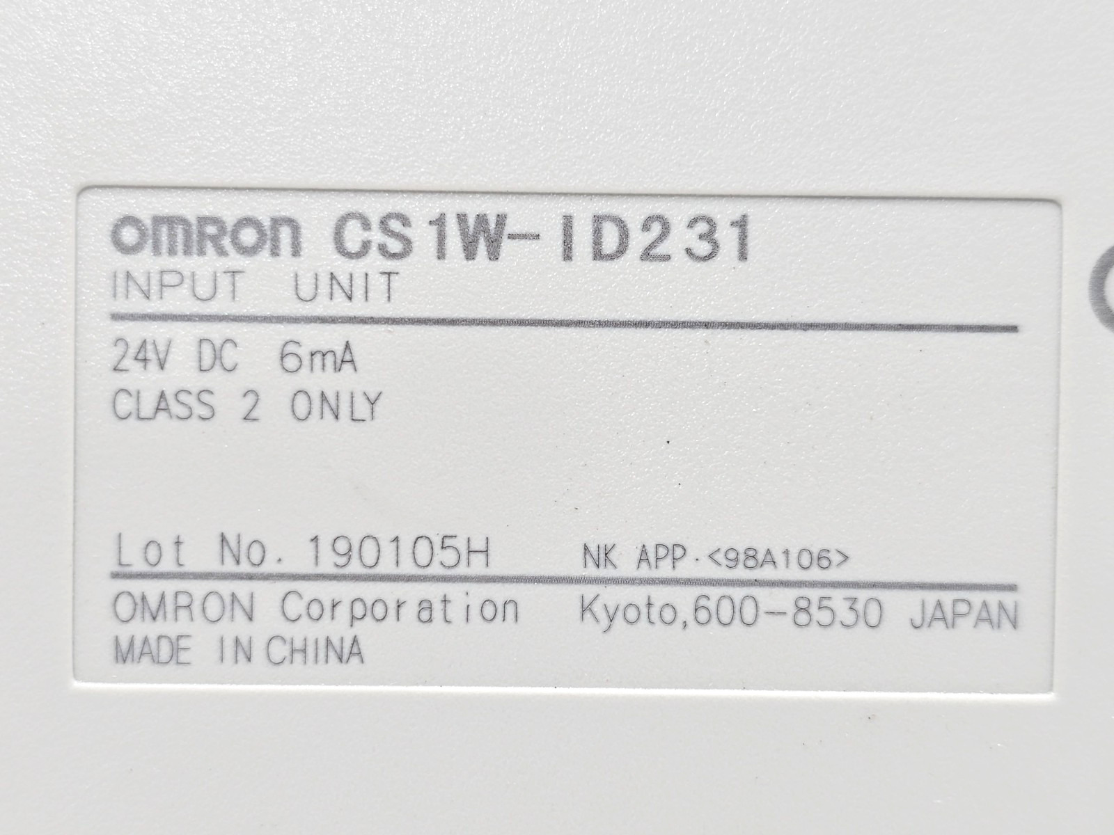 CS1W-ID231 OMRON INPUT MODULE