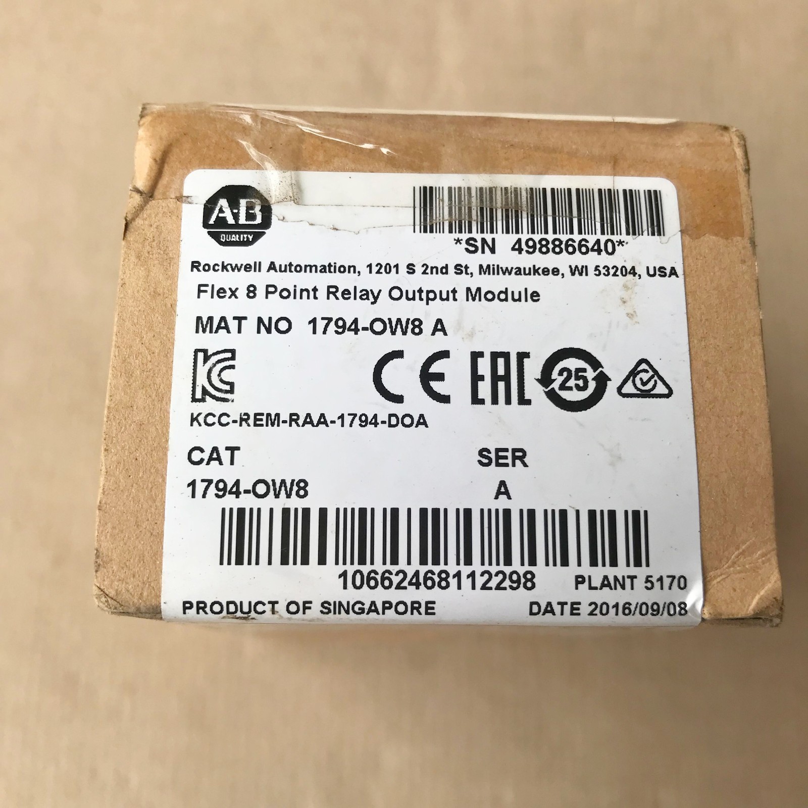ALLEN-BRADLEY 1794-OW8 RELAY OUTPUT MODULE