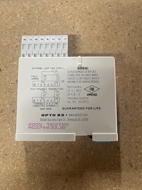 Opto 22, SNAP-AIMA, Analog Input Module, 2-Channel Milliamp, +/- 20 mA