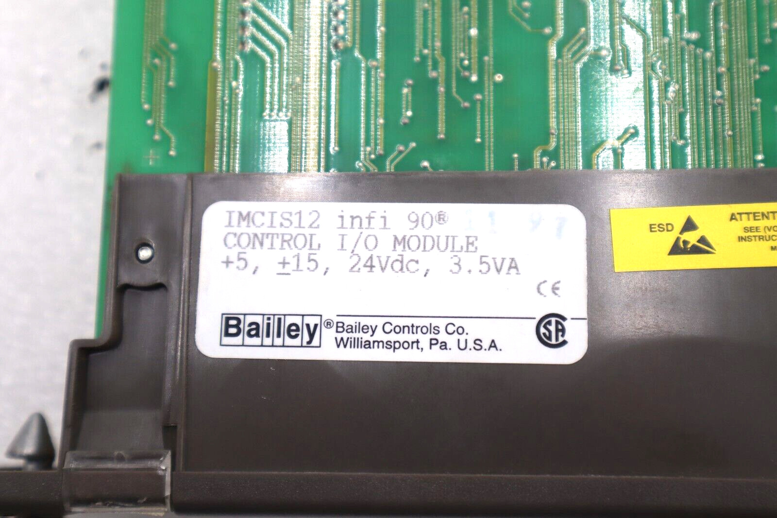 BAILEY INFI 90 +5/15/24VDC 3.5VA I/O CONTROL MODULE IMCIS12 #K-1608