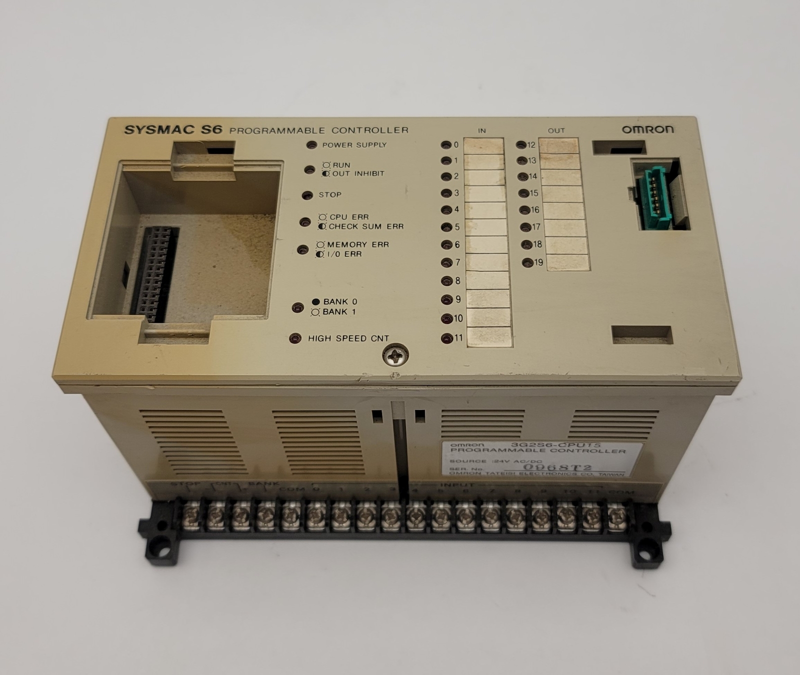 Omron 3G2S6-CPU15 Sysmac S6 Programmable Controller PLC, 12x Inputs, 8x Outputs