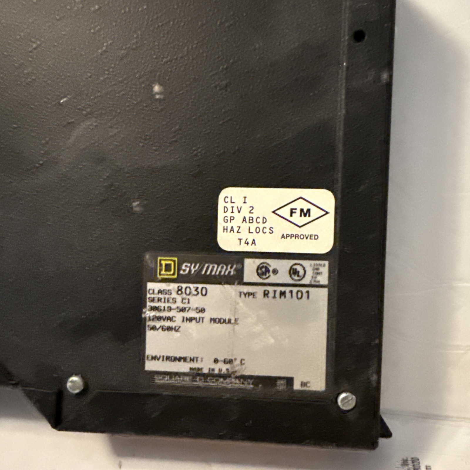 Square D SY/MAX Class 8030 RIM-101 120VAC Input Module Parts