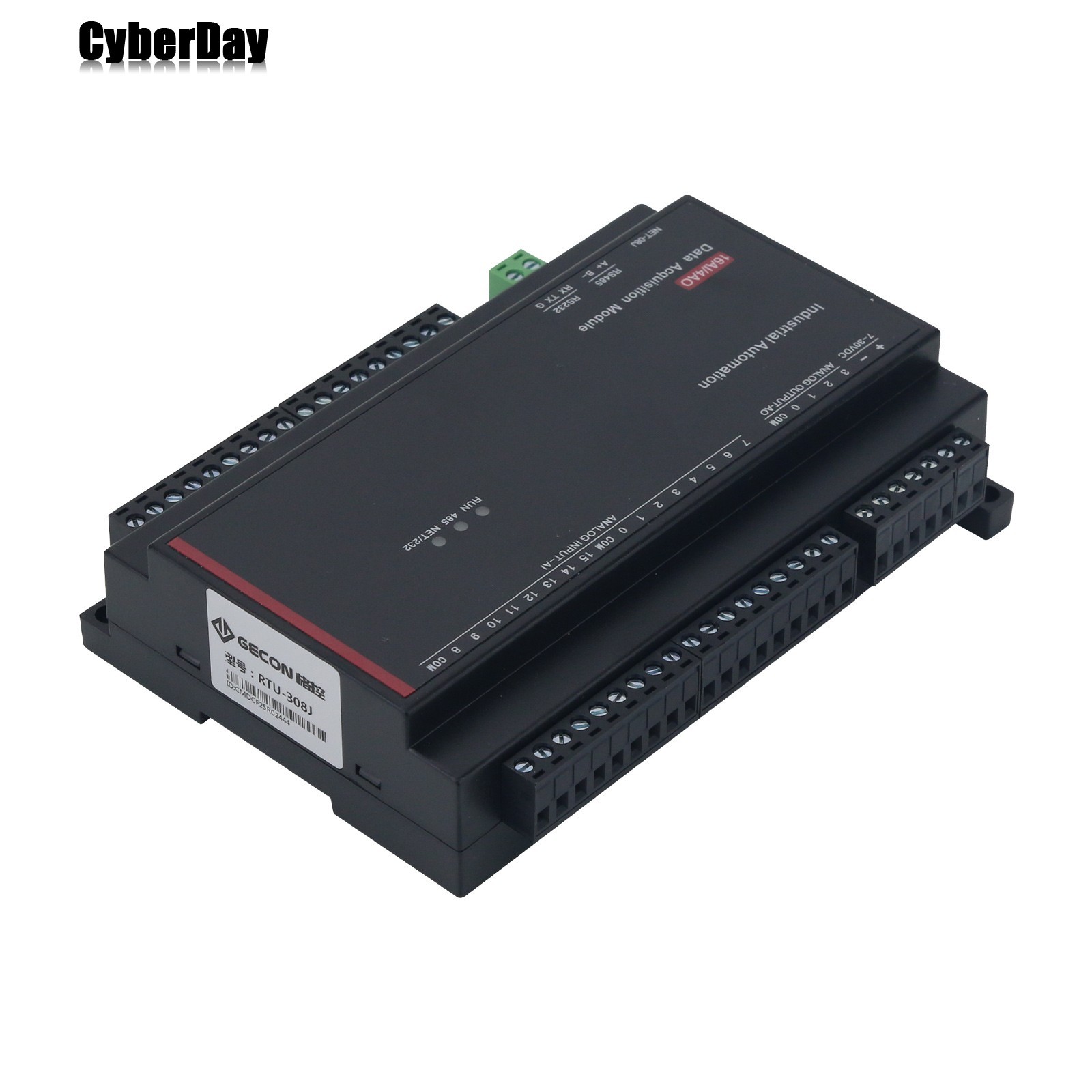 16 Analog Input 4 Analog Output Module For Modbus RTU IO Module RTU-308J 16AI