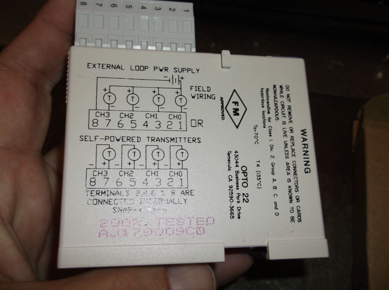 NIB OPTO 22 SNAP-AIMA-4 ANALOG MODULE 4-CHANNEL (WL53-1)