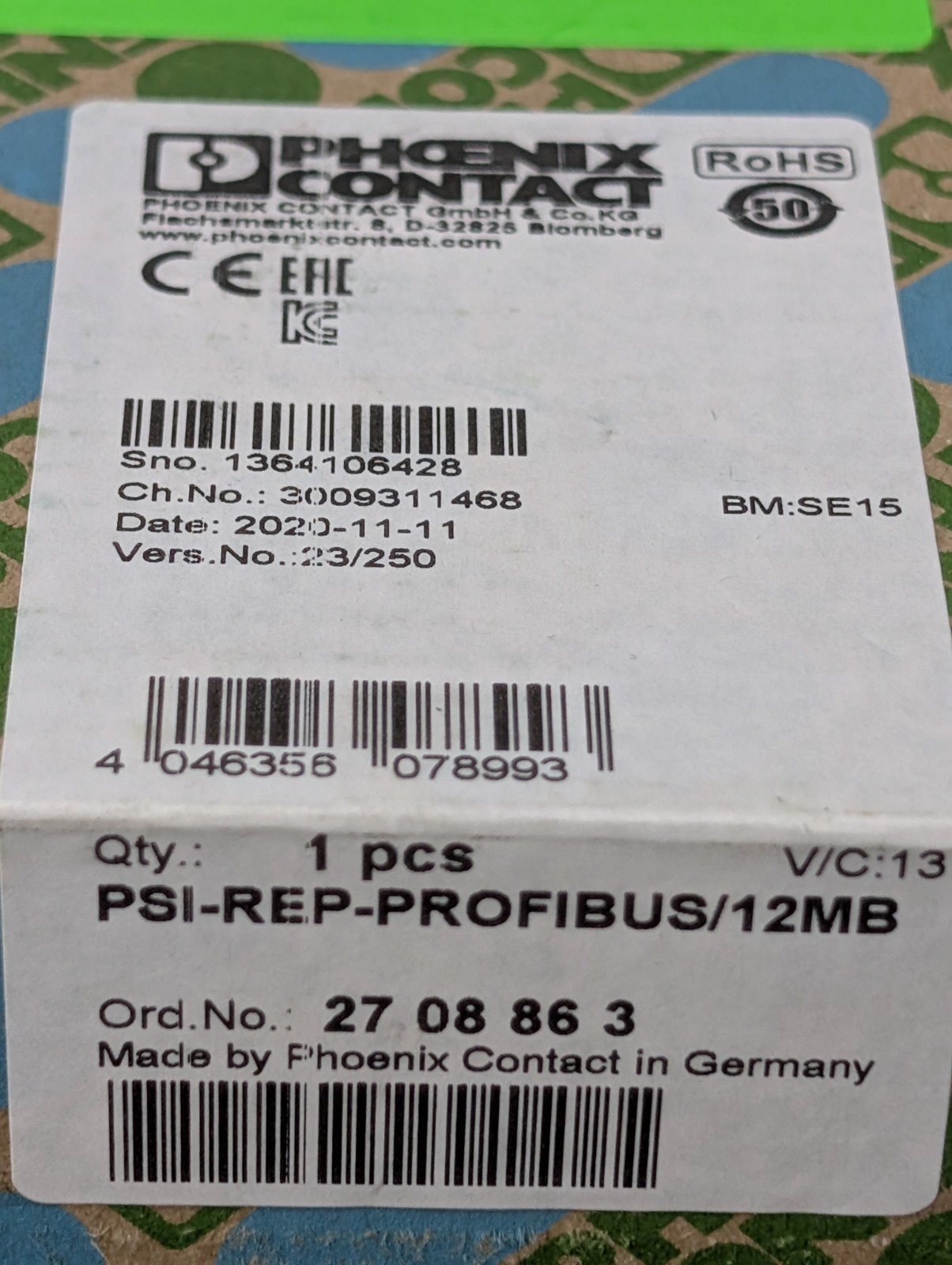 Phoenix Contact PSI-REP-PROFIBUS/12MB Repeater 2708863 Brand New