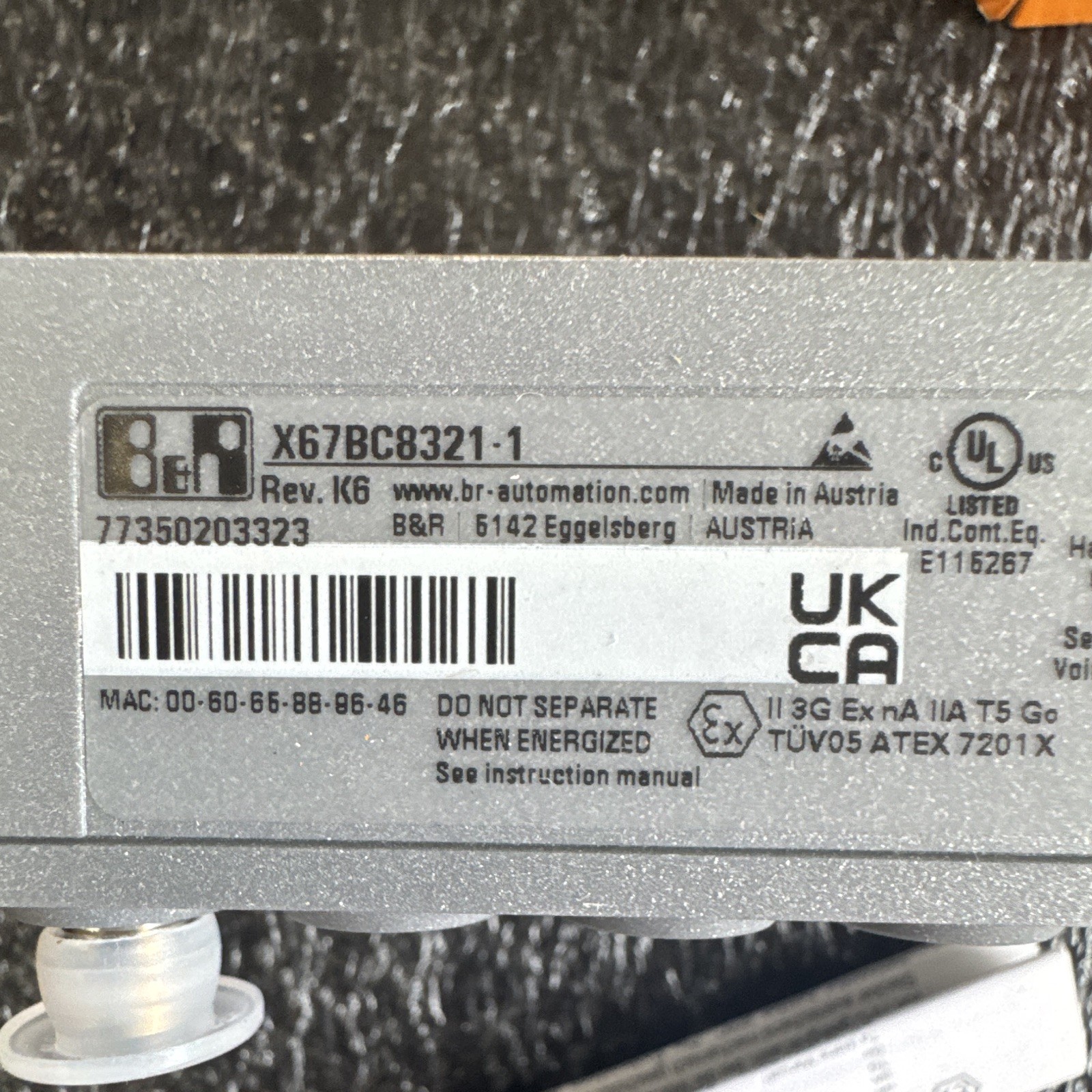 B&R X67BC8321-1 X67 System PLC Digital I/O Module, Powerlink Communication