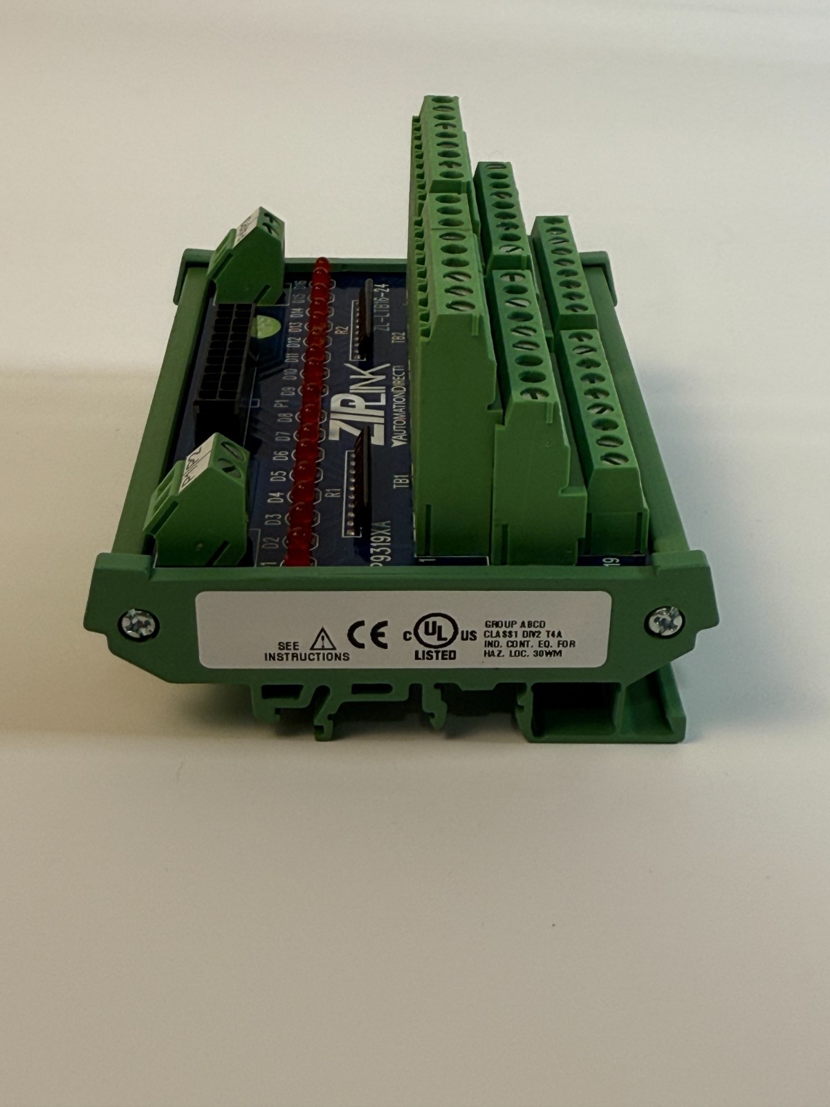 AutomationDirect ZIPLink ZL-LTB16-24 16-Point LED Sensor Input Module DIN Rail