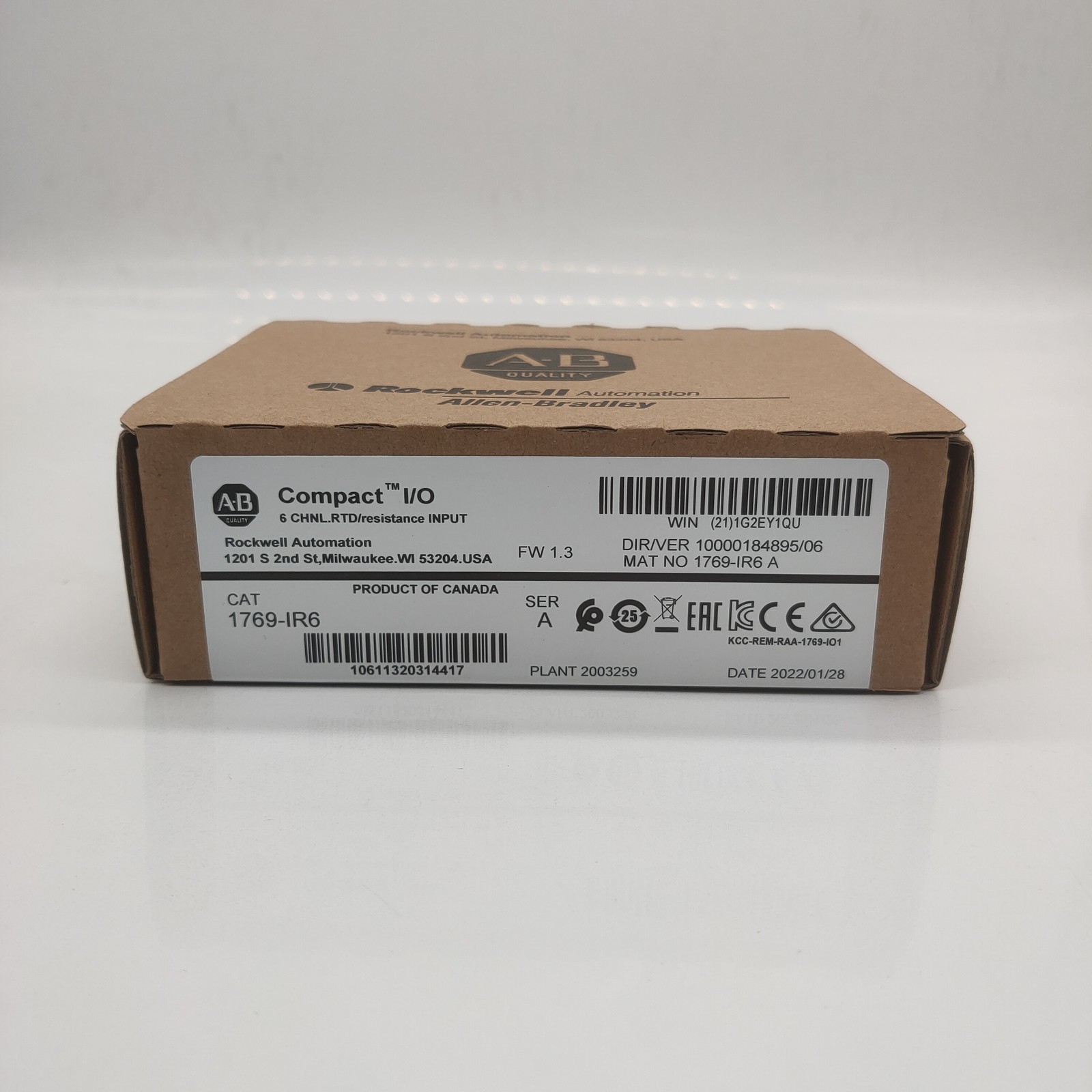 AB 1769-IR6 AB 1769IR6 SER A CompactLogix 6 Pt RTD Module New Sealed