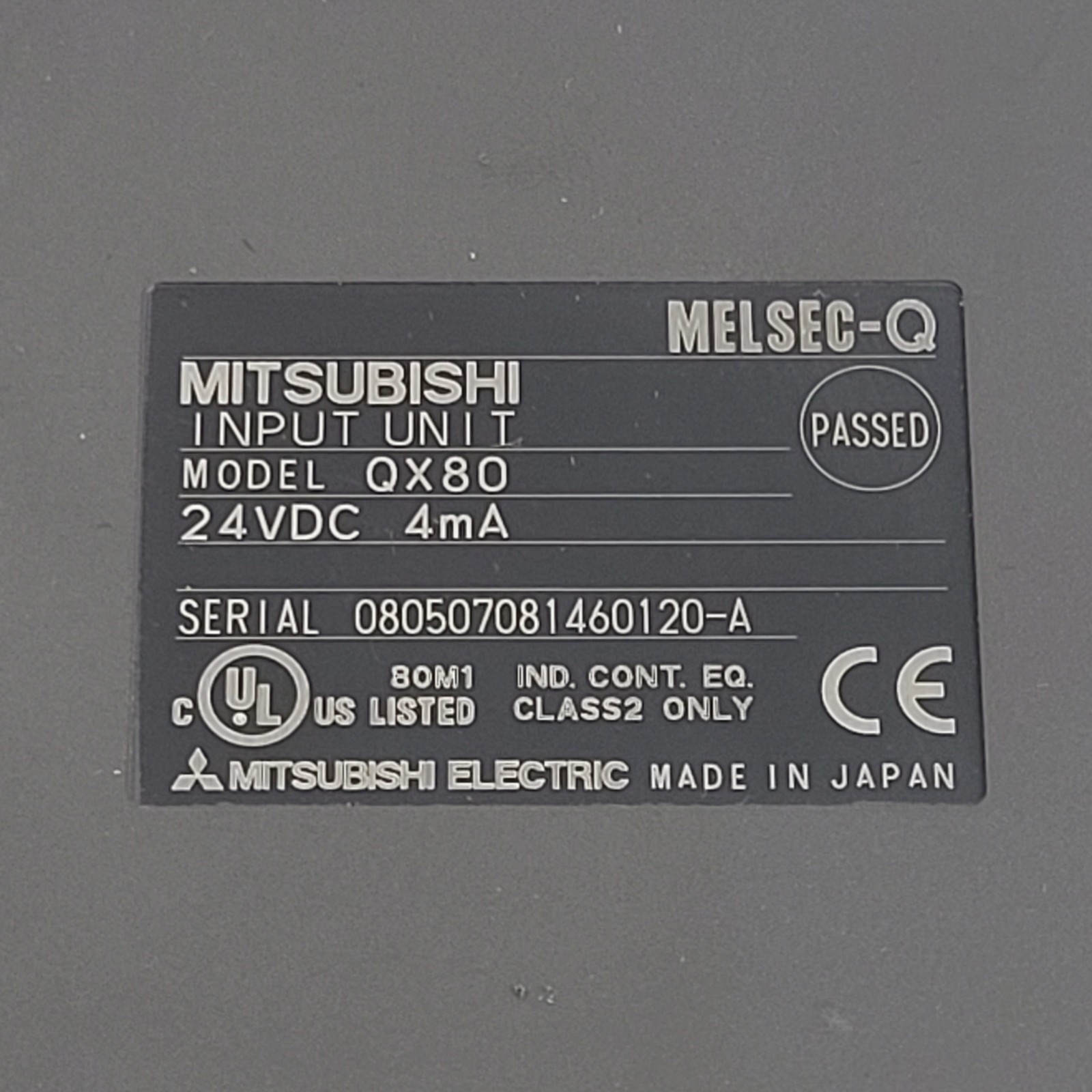 Mitsubishi QX80 Input Module, 24VDC, 4mA, 0.05A – USED
