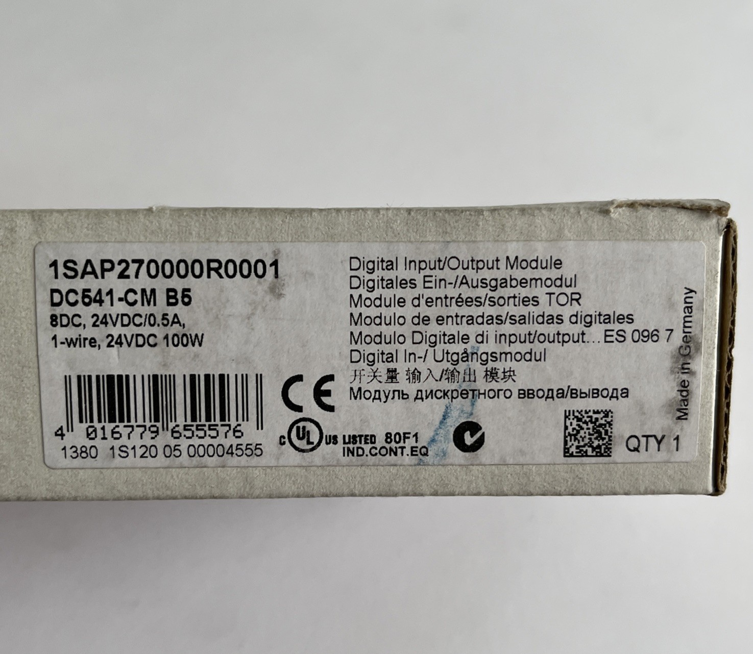 ABB 1SAP270000R0001 Digital Input / Output Module DC541-CM B5 8DC 24VDC/0.5A
