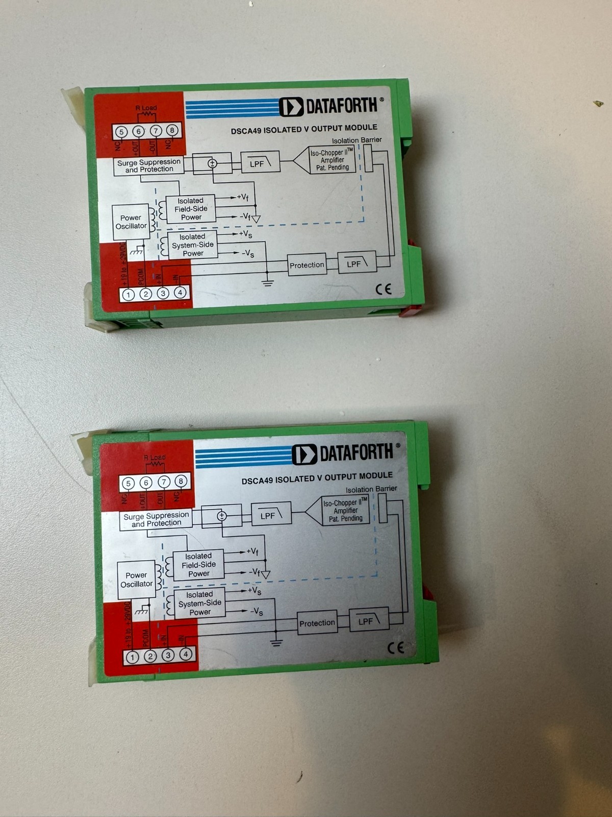 Lot of 2 Dataforth DSCA49-05 Isolated Voltage Output Modules