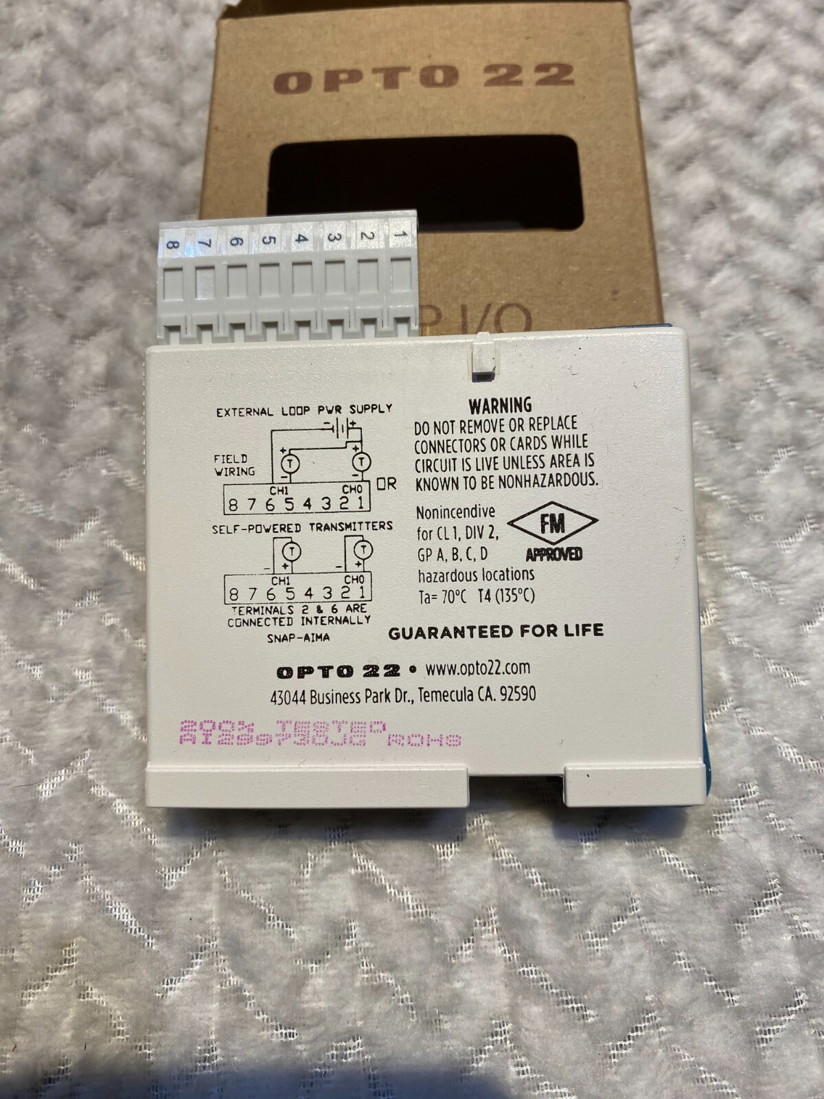 Opto 22 SNAP-AIMA 2 Channels Analog Milliamp Input Module