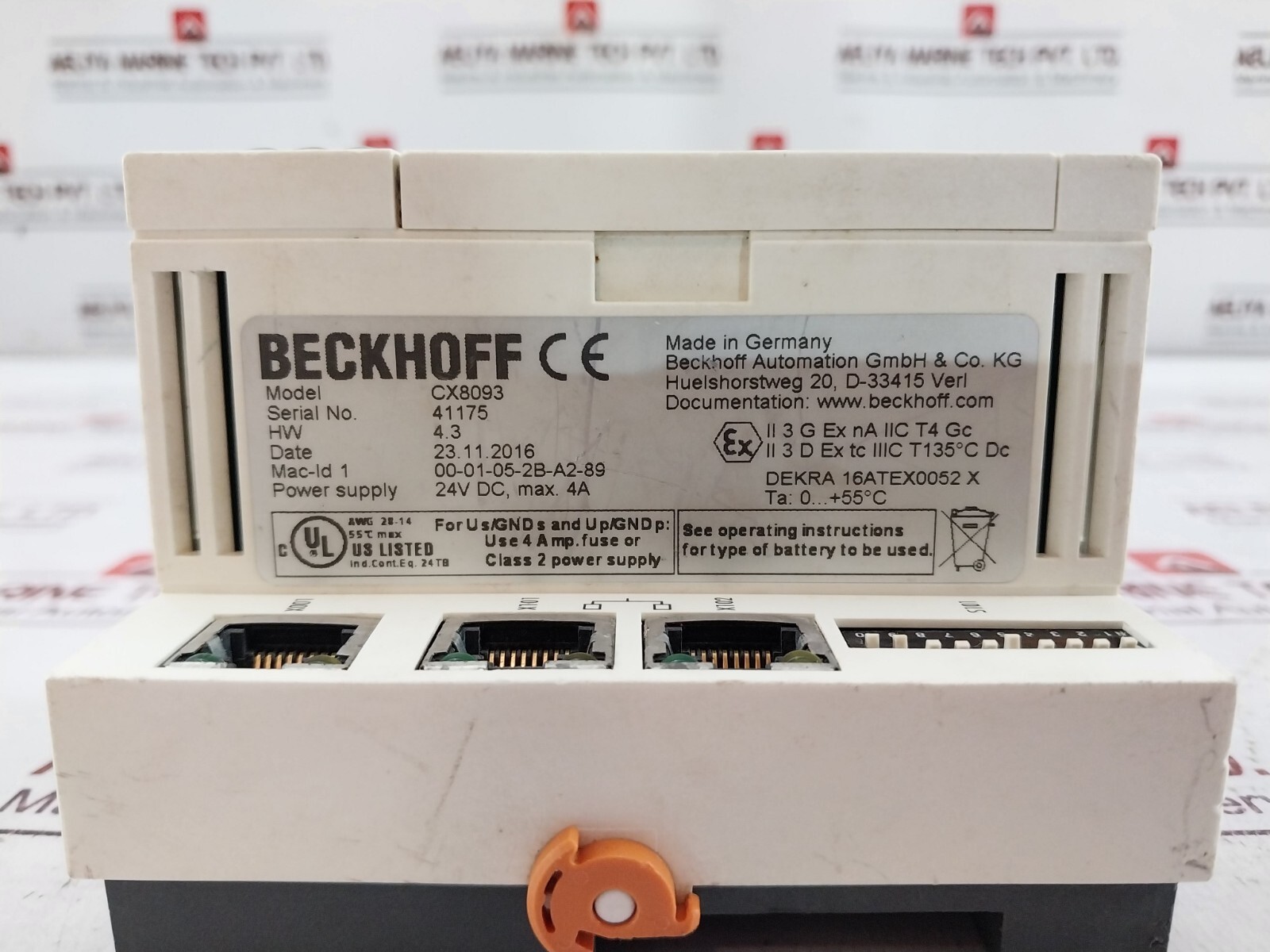 BECKHOFF CX8093 PLC Controller Module 24VDC, MAX.4A 55C MAX
