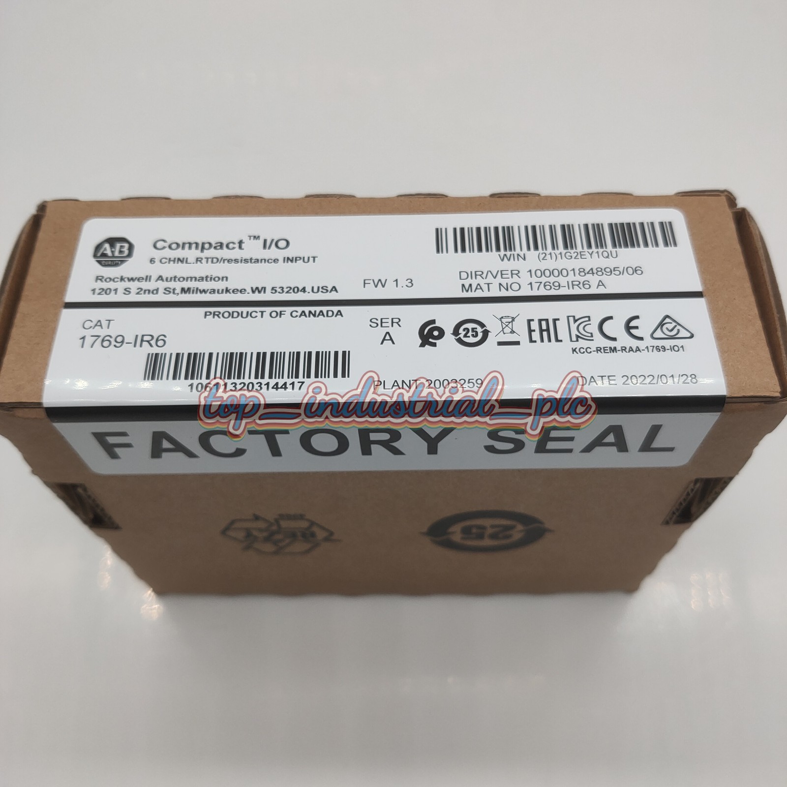 AB 1769-IR6 AB 1769IR6 SER A CompactLogix 6 Pt RTD Module New Sealed