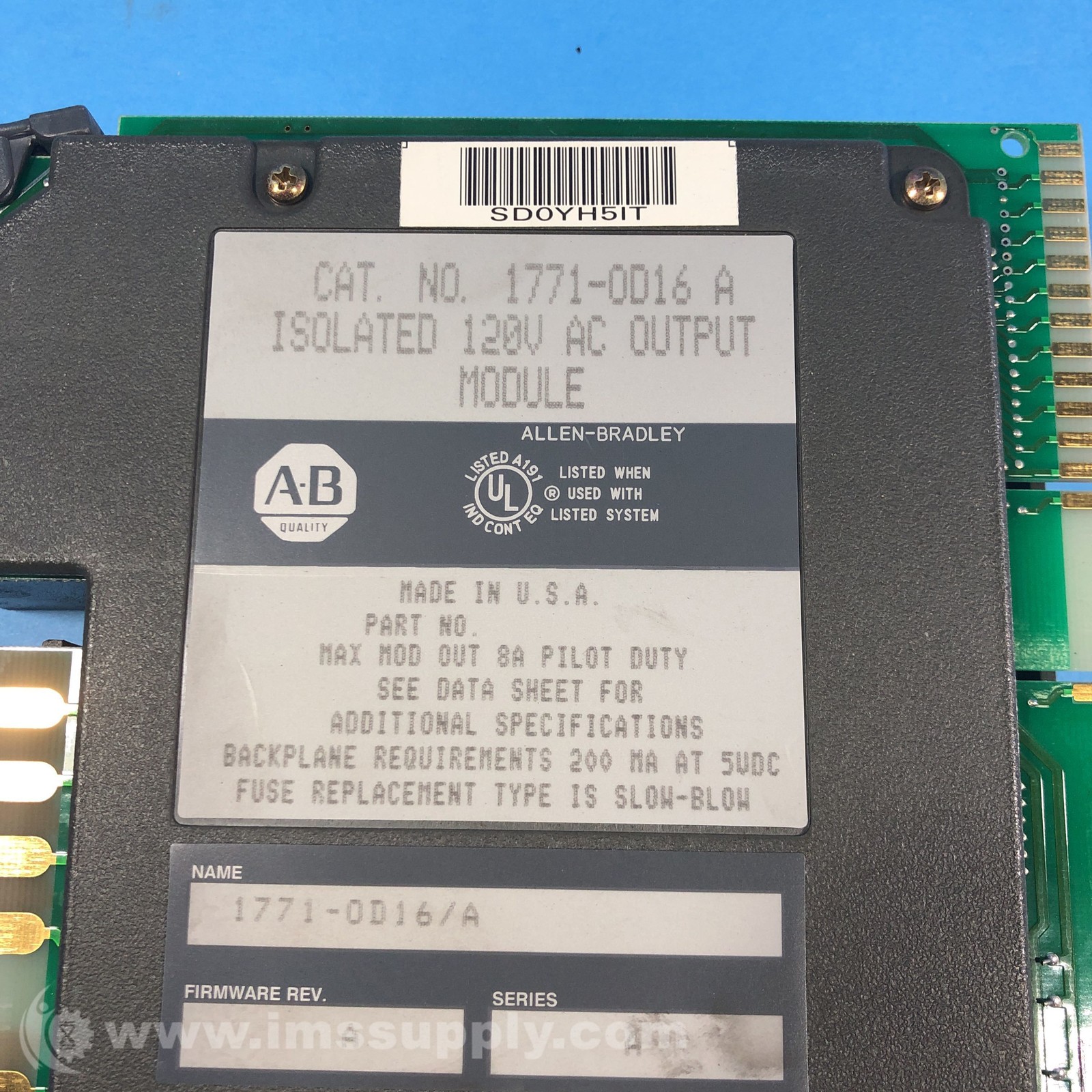Allen Bradley 1771-OD16 Isolated 120V AC Output Module USIP