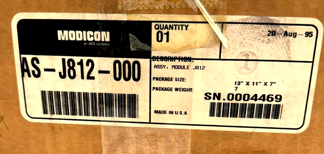 NEW MODICON AS-J812-000 INTERFACE ADAPTER MODULE ASJ812000